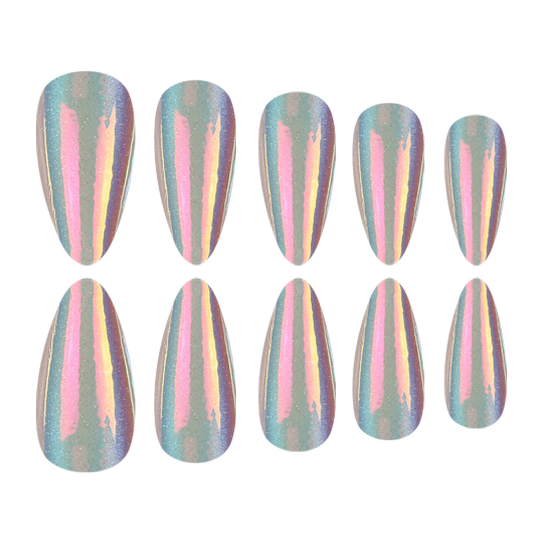 Glamorous Stiletto Press-On Nails with Iridescent Finish Stornfield