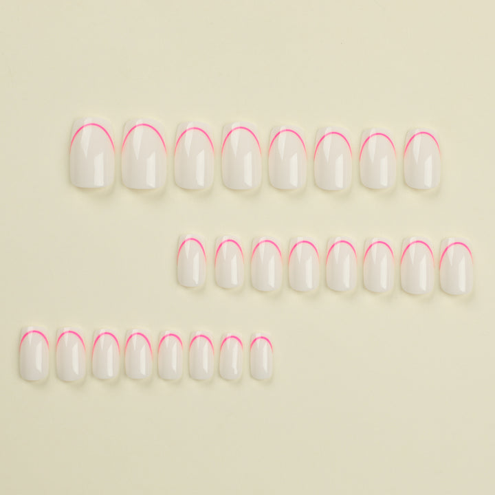 Stylish artificial nails with elegant French tip and modern accents Stornfield