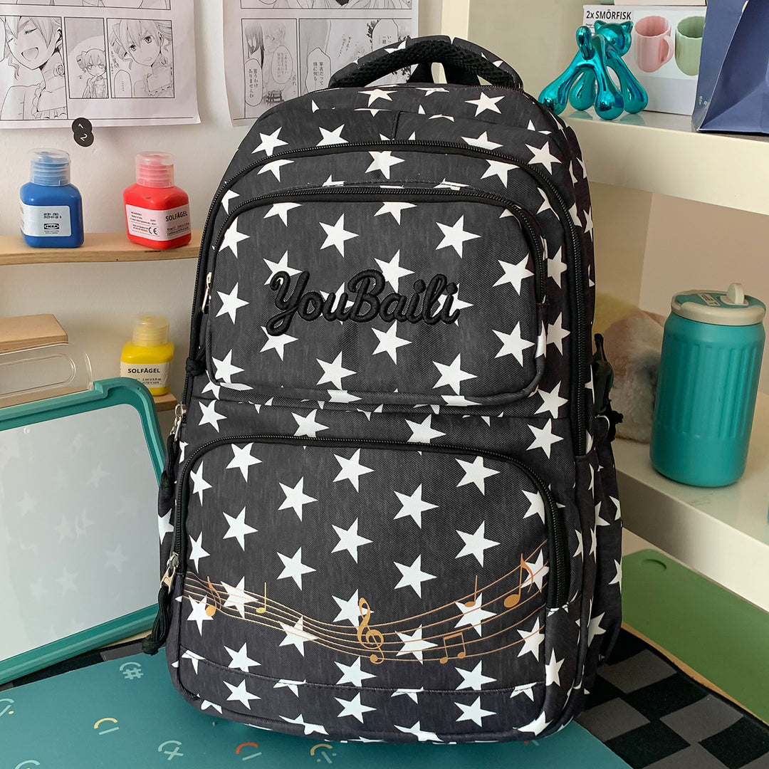 Star-Patterned Canvas Backpack Stornfield