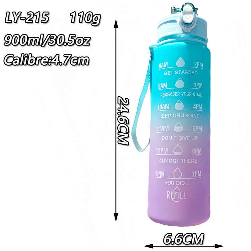 Women Motivating Water Bottle with Integrated Time Markers Stornfield