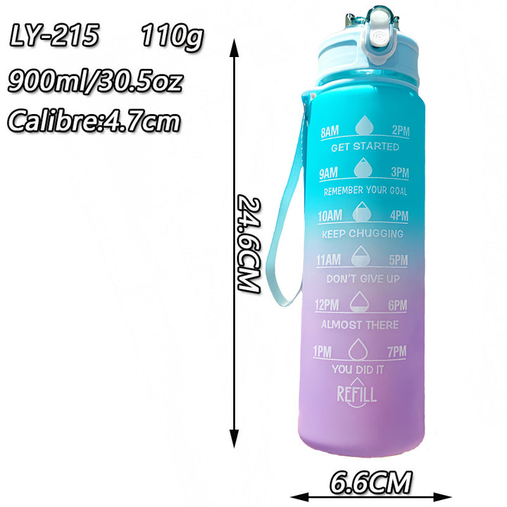 Women Motivating Water Bottle with Integrated Time Markers Stornfield