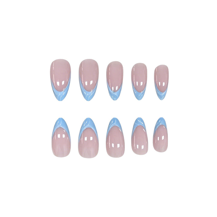 Elegant Almond-Shaped French Tip Nail Enhancements Stornfield
