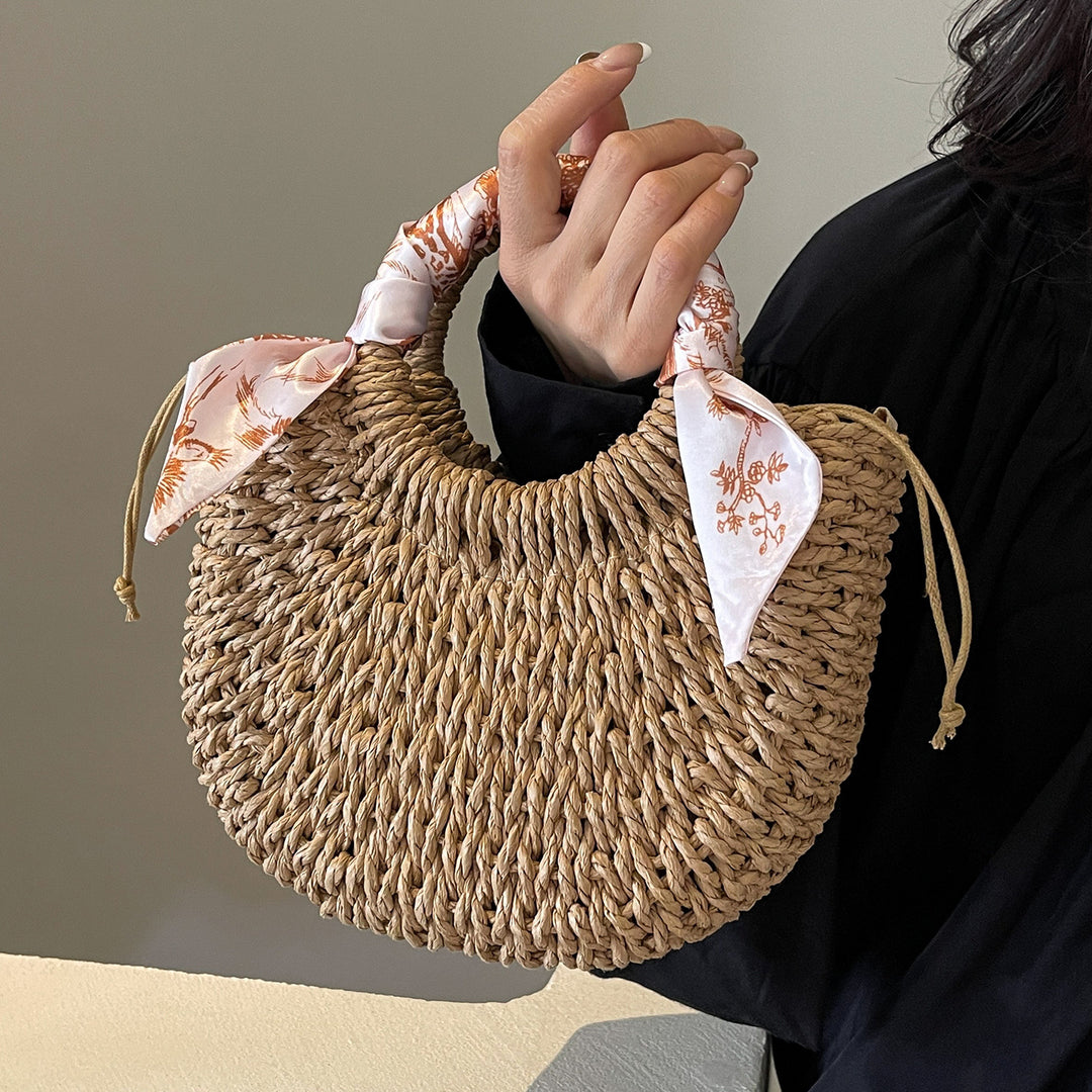 Handcrafted Woven Straw Shoulder Bag