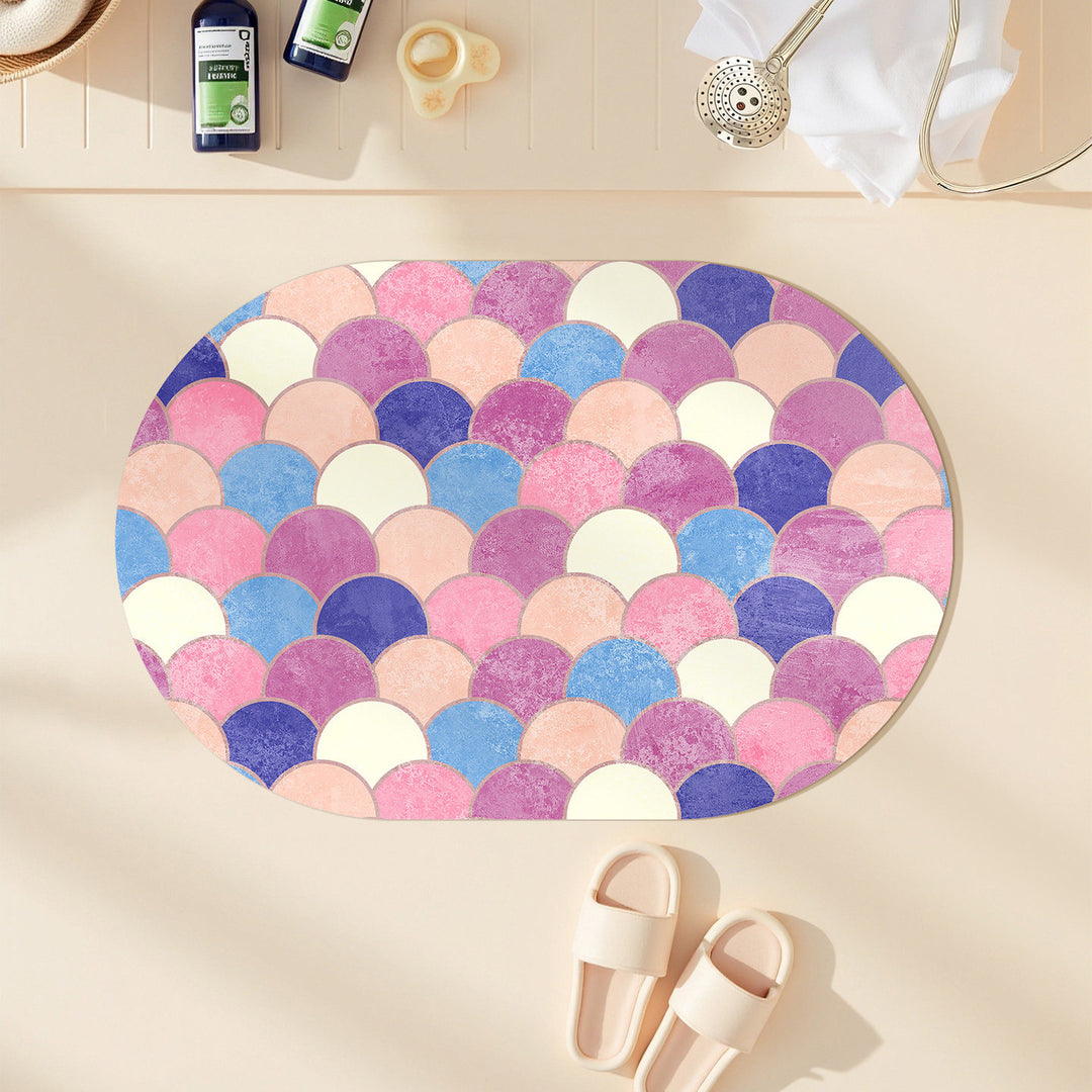 Colorful Geometric Pattern Bath Mat