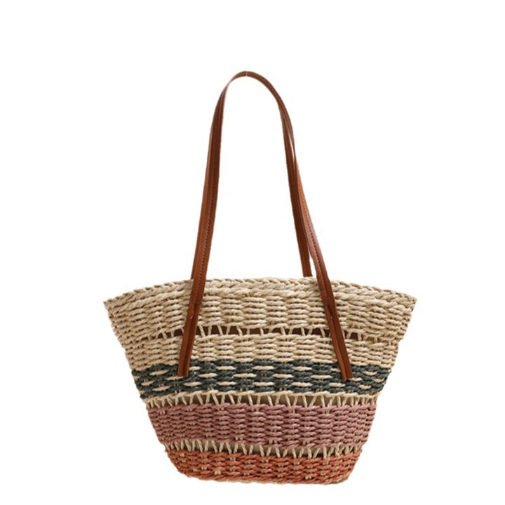 Stylish basket bag with sturdy leather handles Stornfield