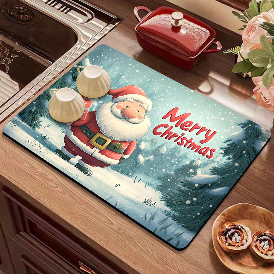Festive Winter-Themed Kitchen Counter Mat Stornfield