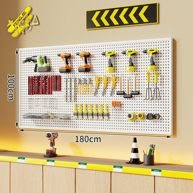 Large Rectangle Wall-Mounted Perforated Metal Pegboard Tool Storage Panel