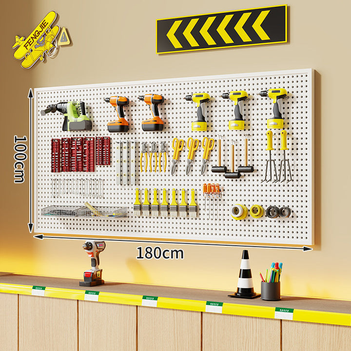 Large Rectangle Wall-Mounted Perforated Metal Pegboard Tool Storage Panel