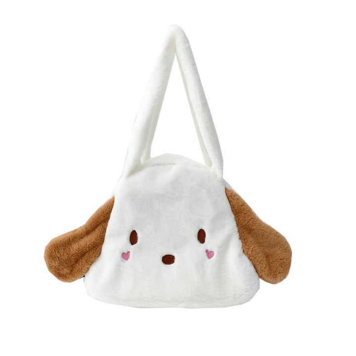 Cute Plush Dog-Themed Shoulder Bag