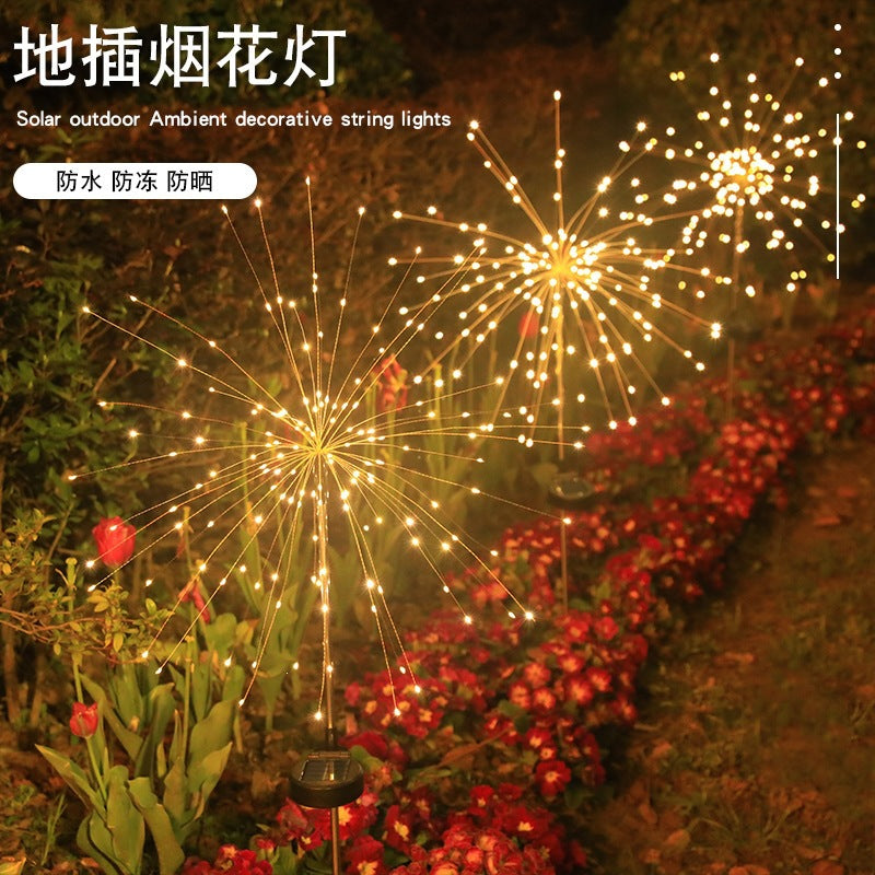 Solar Firework Garden Stake LED Starburst Light With Telescoping Stainless Stake Stornfield