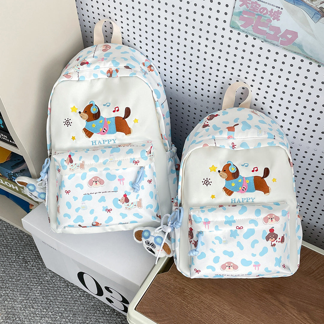 Backpack with Cheerful Dog Design and Multifunctional Compartment Layout Stornfield