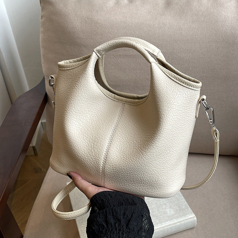 Versatile Leather Tote with Detachable Pouch