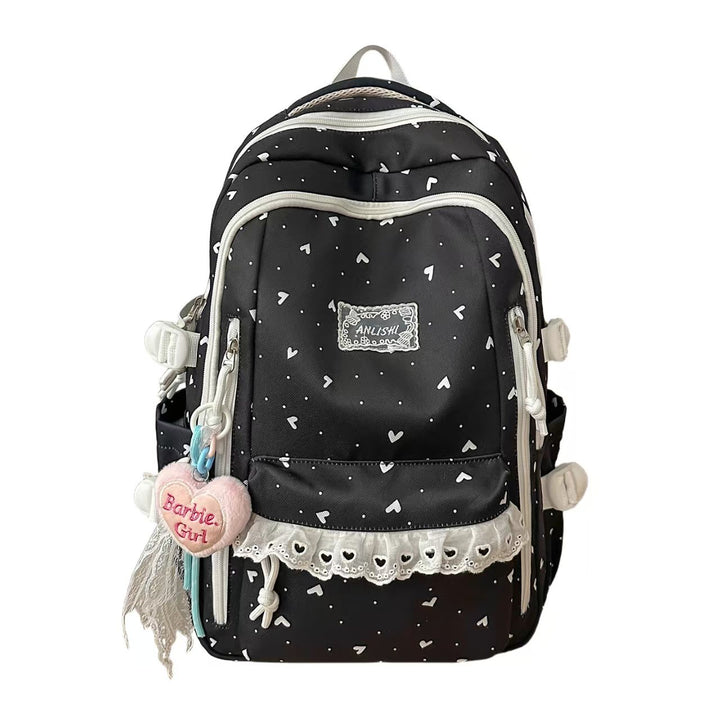 Heart-Patterned Multi-Compartt Backpack Stornfield
