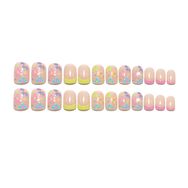 Artificial nails with colorful floral pattern Stornfield