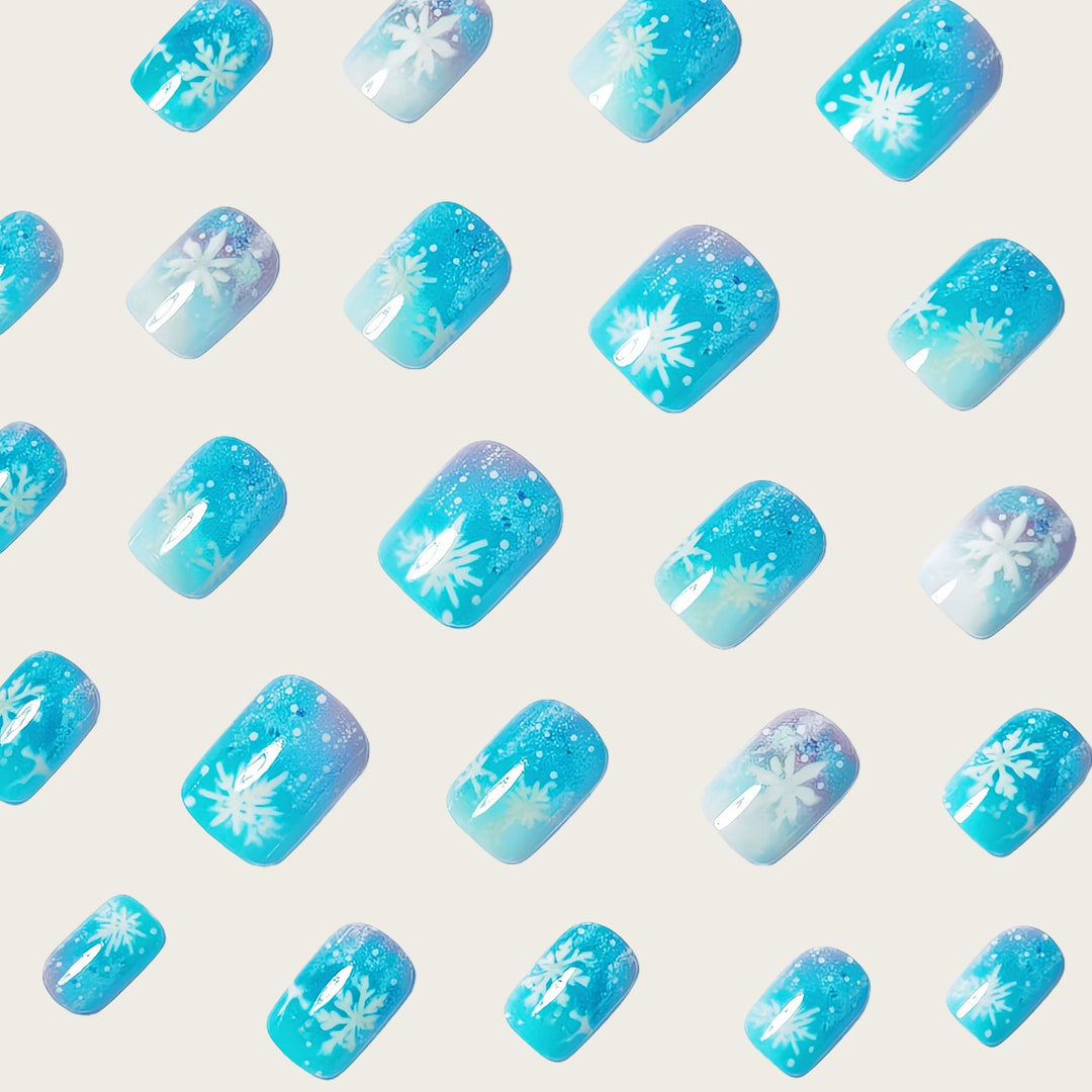 Seasonal Snowflake-Themed Press-On Nail Set Stornfield