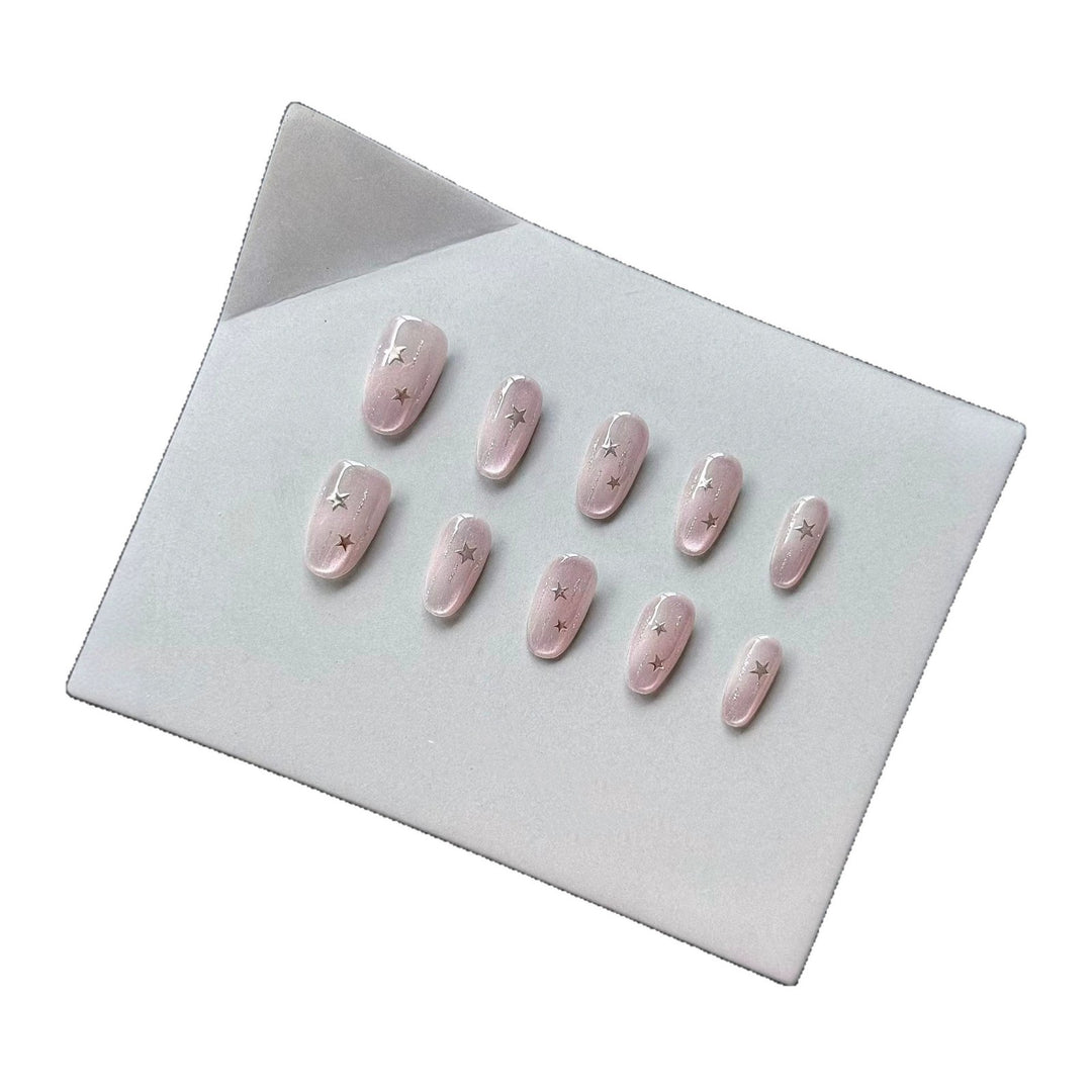 Press-On Nail Kit with Star Accents