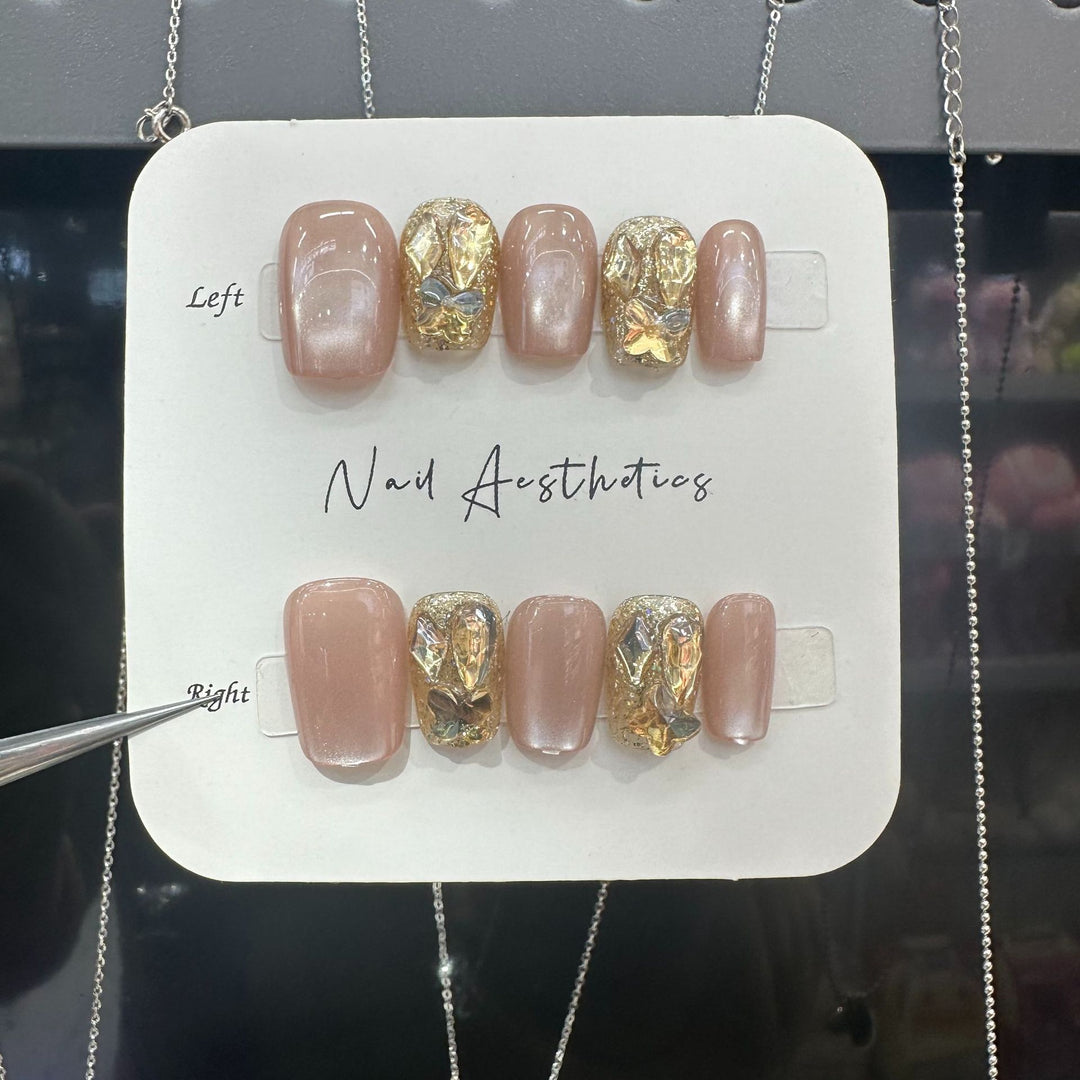 Artistic Rhinestone Press-On Nails Stornfield