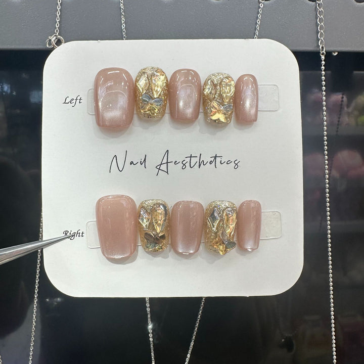 Artistic Rhinestone Press-On Nails Stornfield