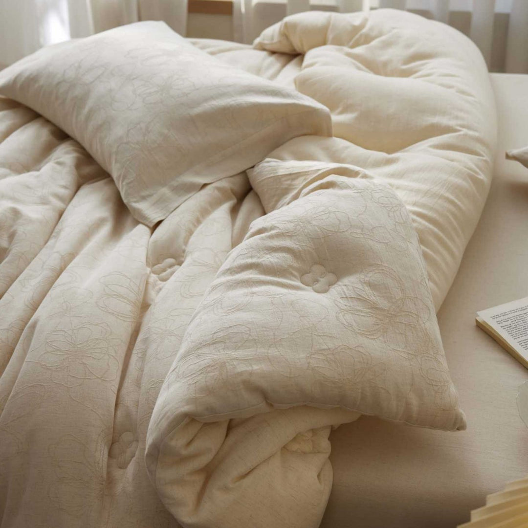 Quilted Tufted Comforter Set with Pillow Shams
