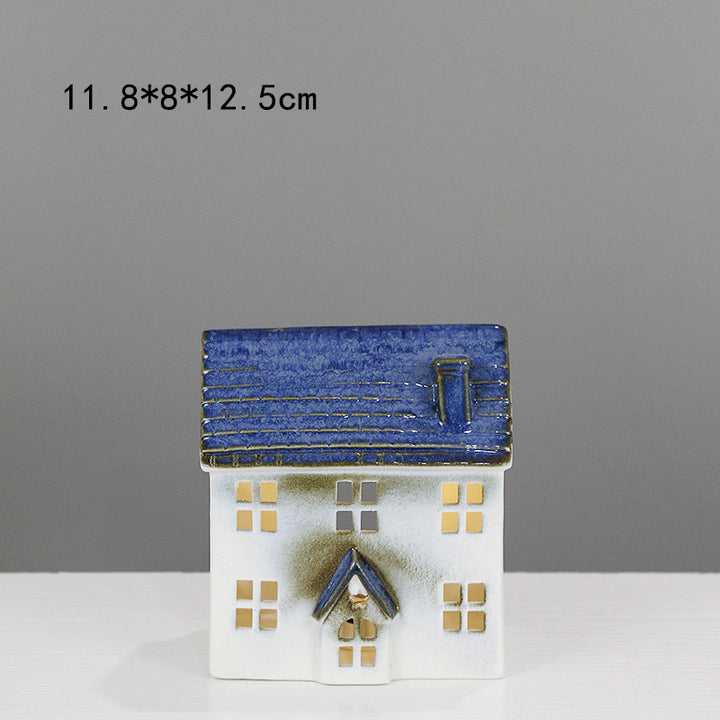 Ceramic House-Shaped Decorative Lantern Stornfeild