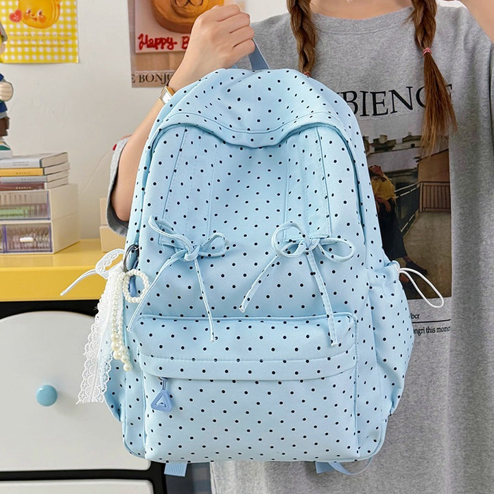 Stylish Polka Dot Patterned School Backpack Stornfield