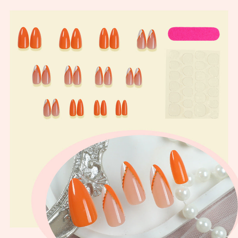 Nail set with elegant matte finish and golden accents Stornfield