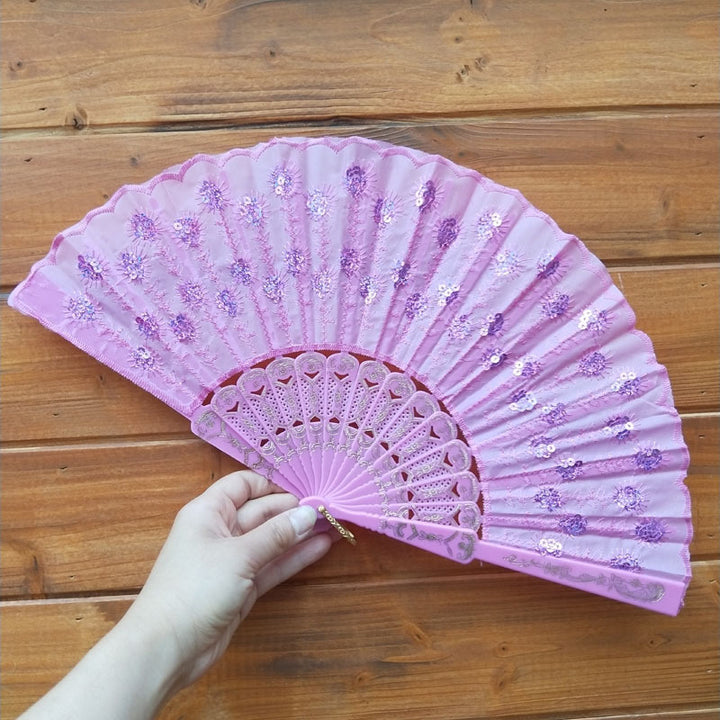 Ladies handcrafted fan with exquisite embroidery Stornfield