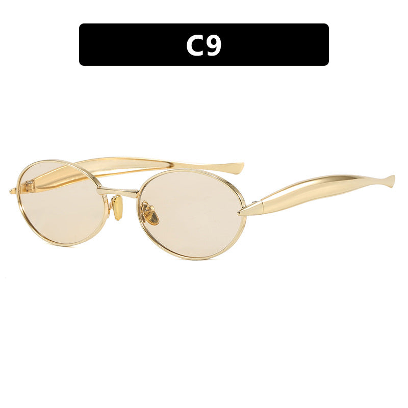 Women's fashionable sunglasses with oval frame and sparkling details Stornfield
