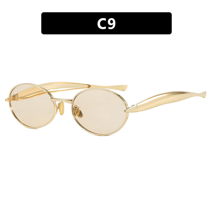 Women's fashionable sunglasses with oval frame and sparkling details Stornfield