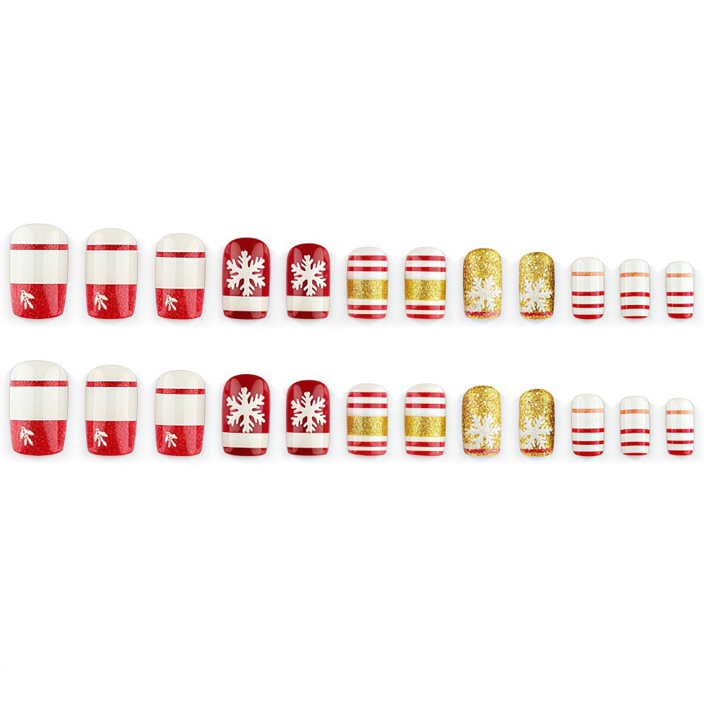 Christmas artificial nails with festive glitter design Stornfield