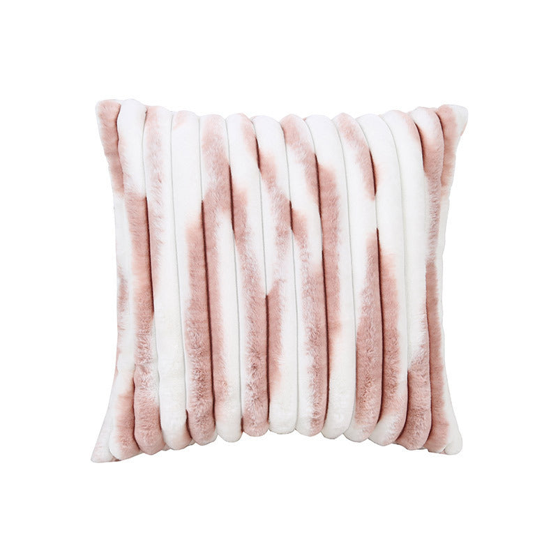 Square cushion cover made of wavy artificial fur with ribbed tube structure Stornfield