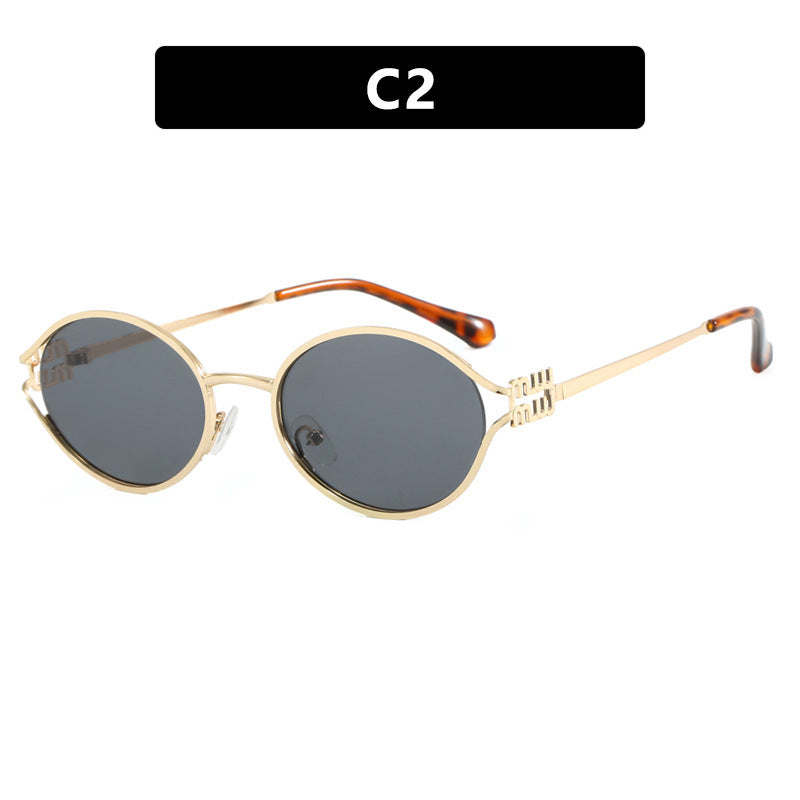 Women's Oval Sunglasses with Elegant Metal Frame and Fashionable Design Stornfield