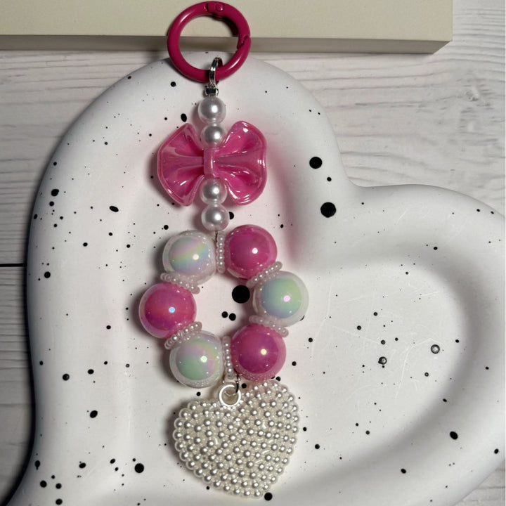 Decorative Bow and Bead Charm Keychain Stornfield