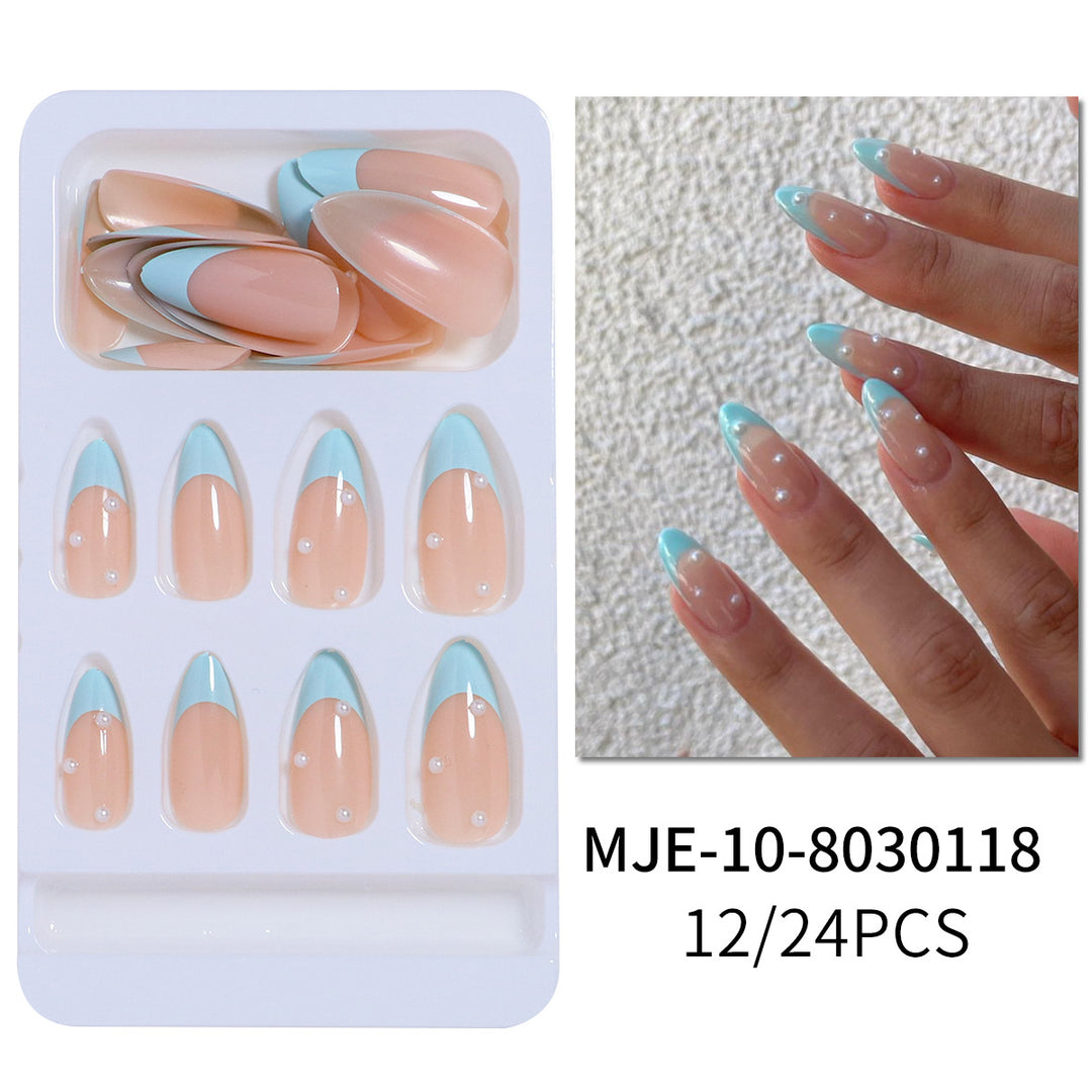 Elegant French Tip Press-On Nail Set Stornfield
