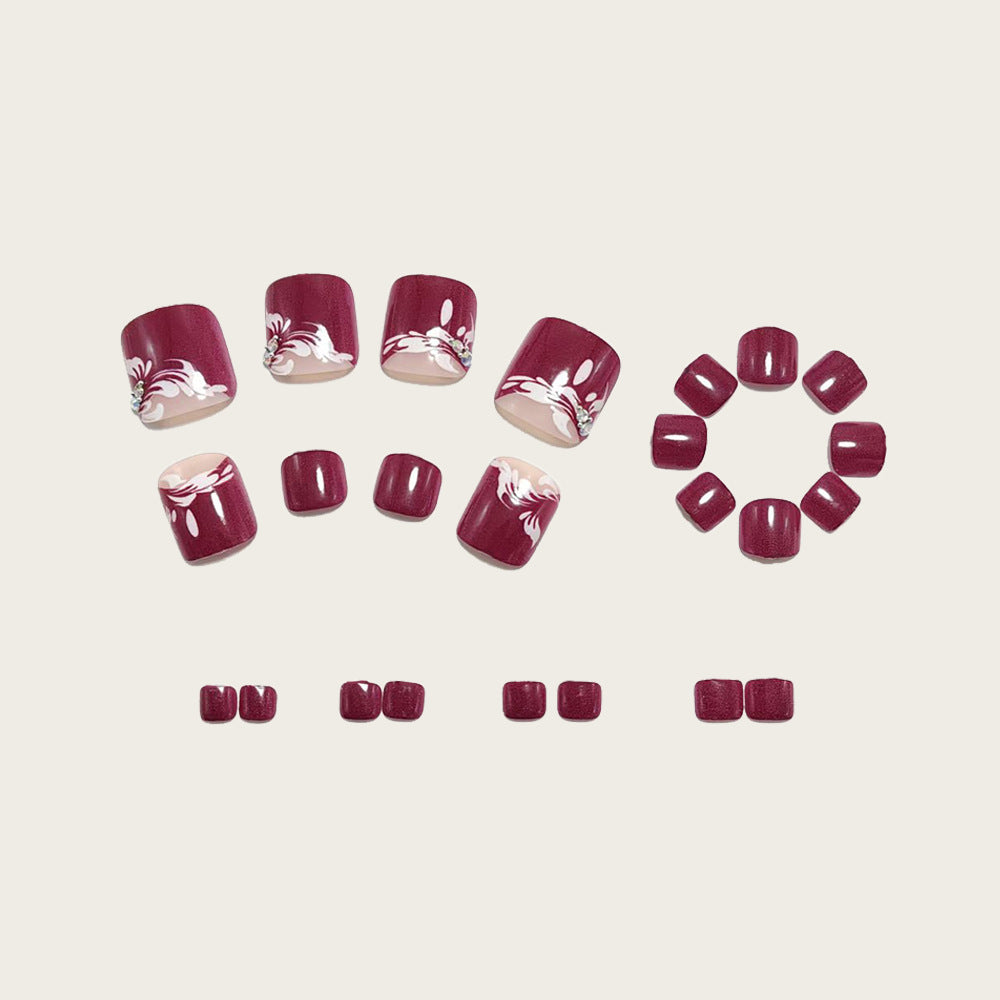 Artificial nails with floral decorations Stornfield