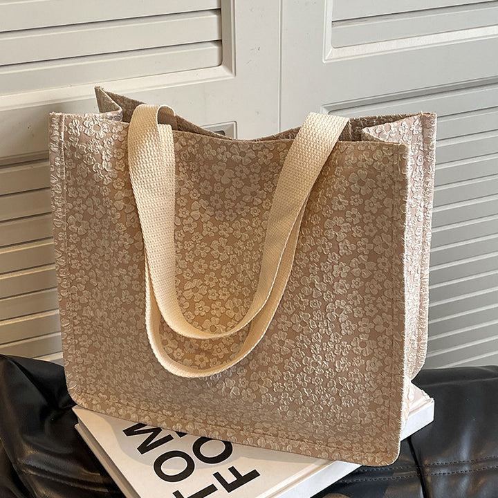 Floral Print Canvas Tote Bag