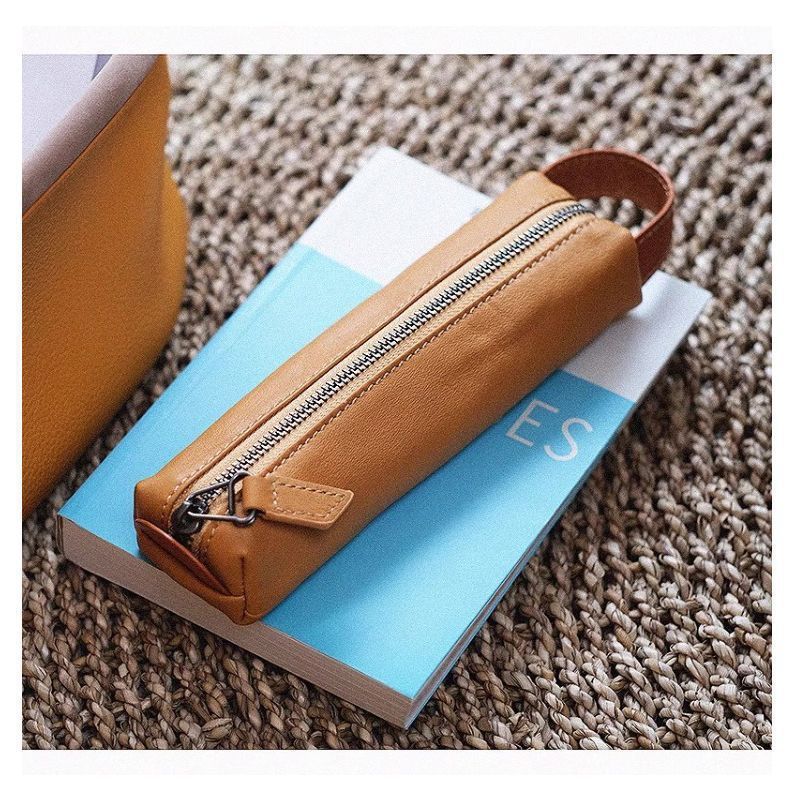 Premium Leather Zippered Pencil Case