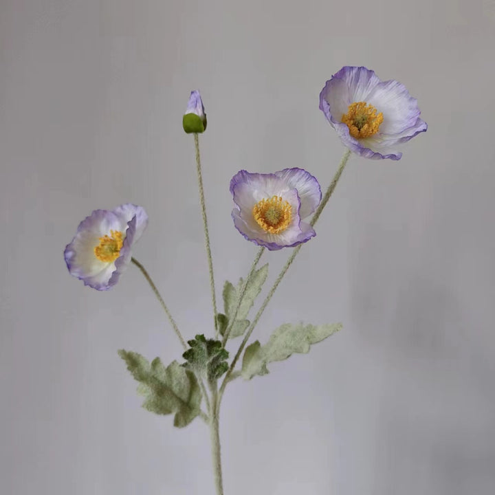 Lifelike Poppy Flower Stem