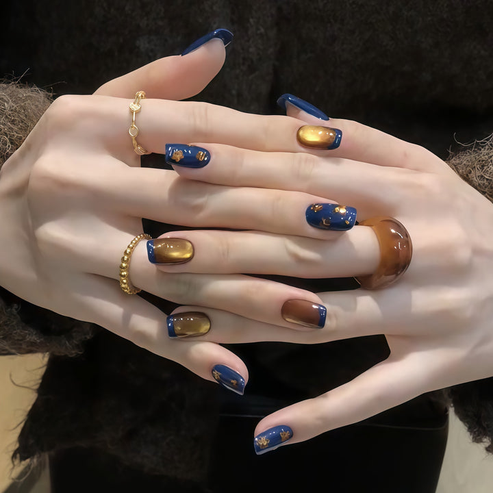 Artificial nails with elegant gradient and sparkling accents Stornfield