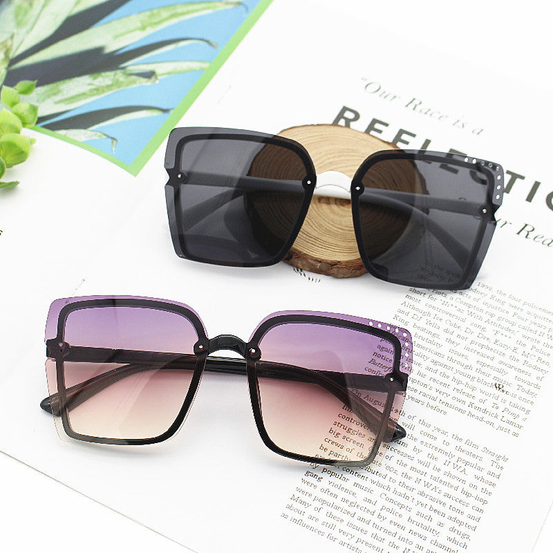 Ladies Square Sunglasses with Sparkling Frame Accents Stornfield