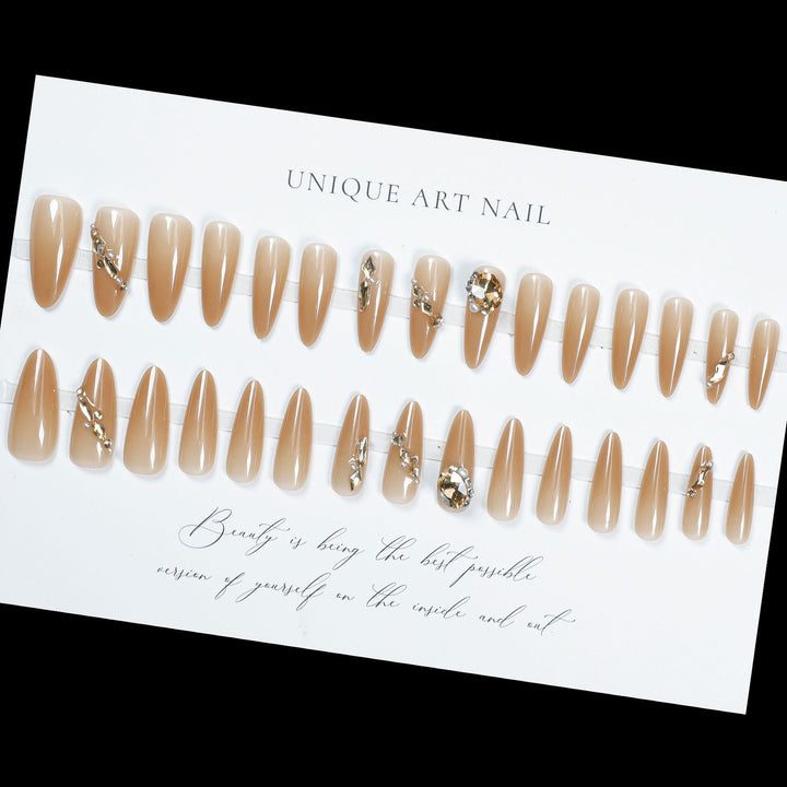 Glamorous Crystal-Embellished Press-On Nail Set Stornfield