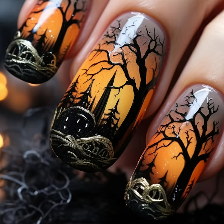 Artificial nails with winter dried flower design Stornfield
