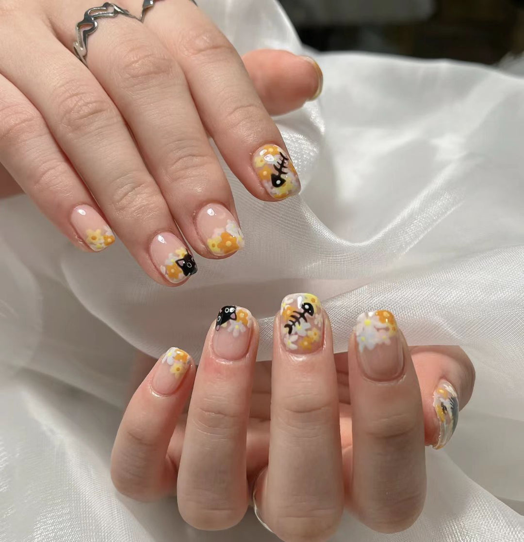 Artistic Floral Press-On Nail Set Stornfield 1787394981