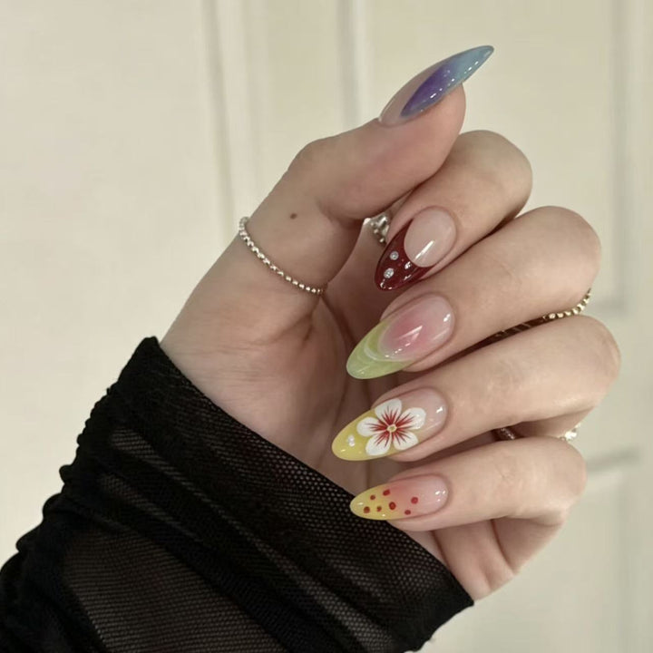 Artistic Floral Gradient Press-On Nail Set Stornfield