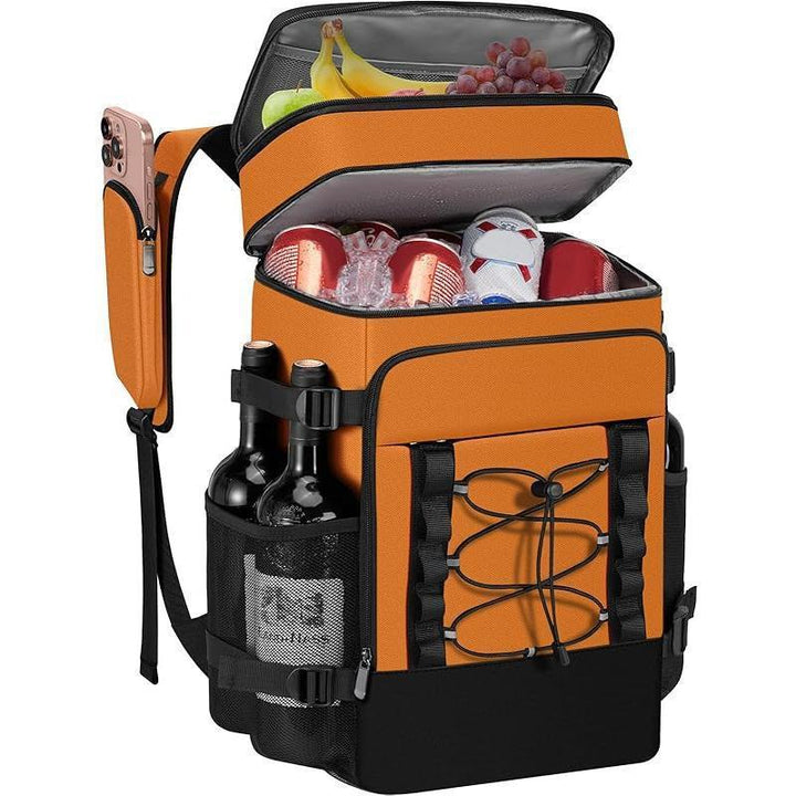 Unisex insulated cooling backpack with bottle holder, organizer pocket and padded carrying comfort Stornfield