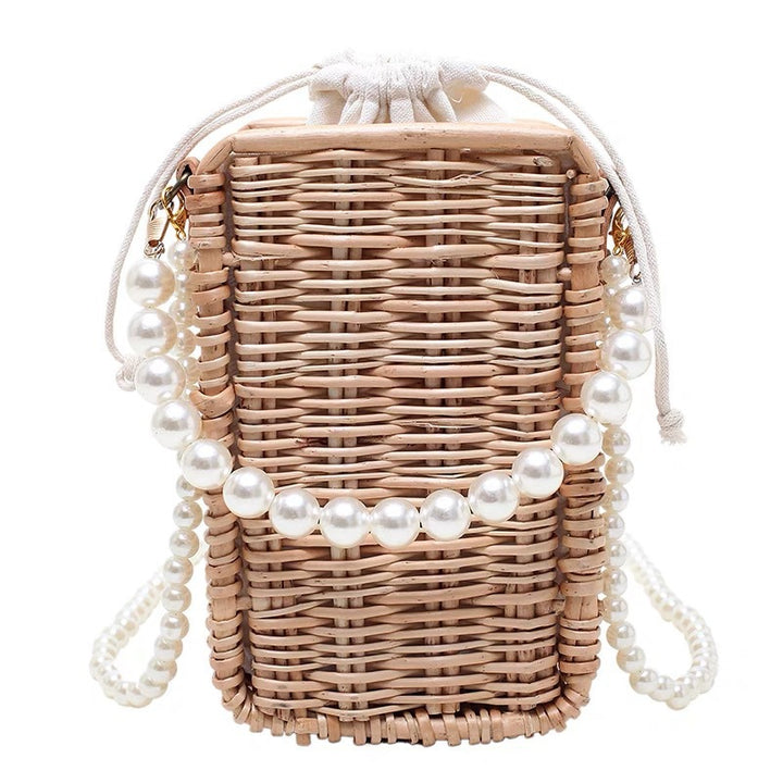 Women's Trendy Basket Bag with Pearl Chain Stornfield