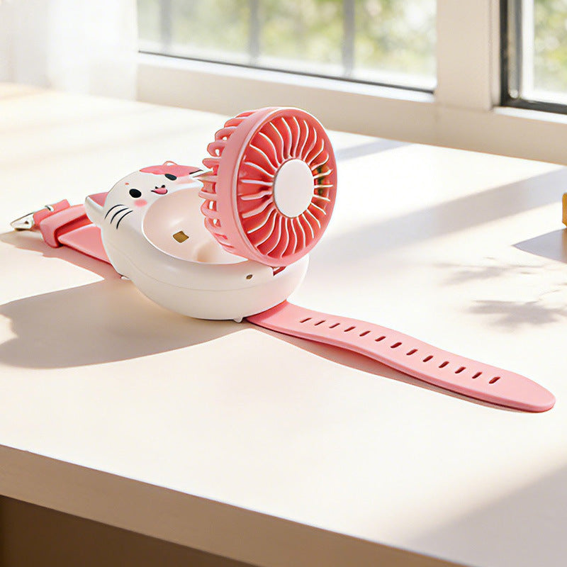Unisex Portable Hand Fan in Cute Cat Design Stornfield