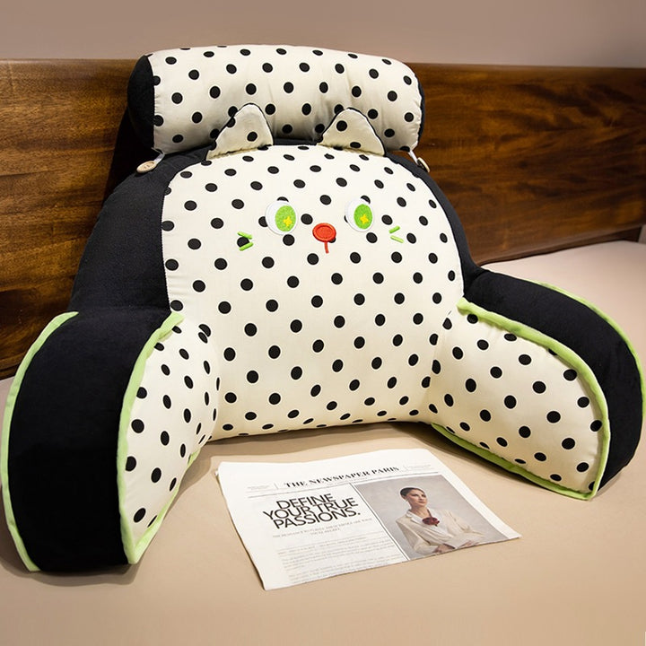 Plush back support cushion with cat design Stornfield