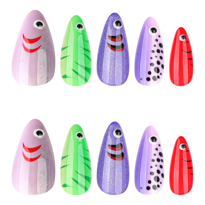 Artful Nail Extensions with Playful Fish Design Stornfield