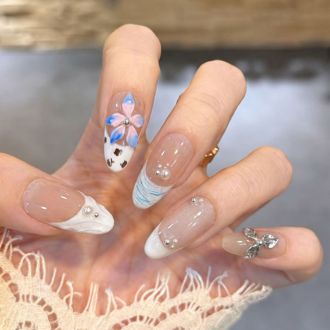 Floral Embellished Press-On Nail Art Set Stornfield 1788224030